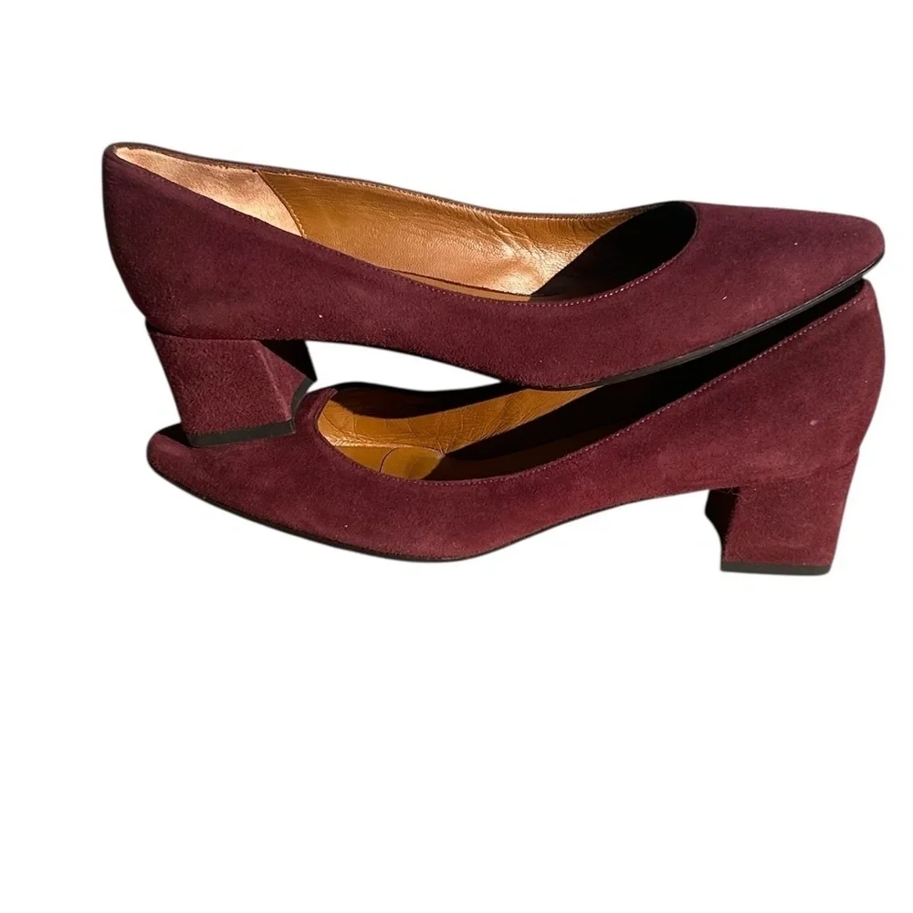 Aquatalia Women's Burgundy Suede Pumps Pointed-toe Size 7.5